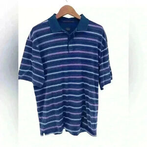 Tiger Woods Collection Golf Polo Men’s Purple Stripe Size Large